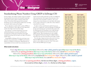 Standardizing Phone Numbers Using GREP in InDesign CS3