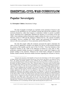 Popular Sovereignty Essay - The Essential Civil War Curriculum