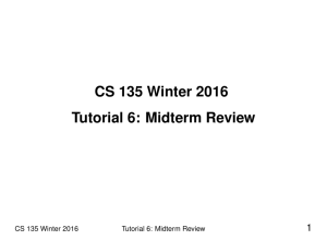 CS 135 Winter 2016 Tutorial 6: Midterm Review