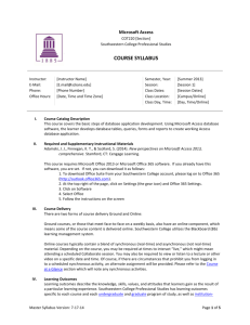 Course Syllabus Master Template