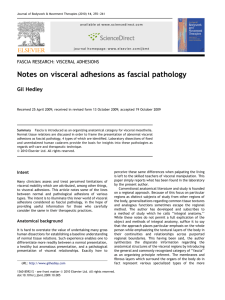 Notes on visceral adhesions as fascial pathology