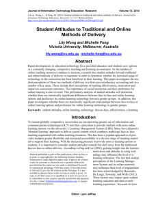 Student Attitudes to Traditional and Online Methods of Delivery