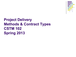 Project Delivery Methods Contract Types