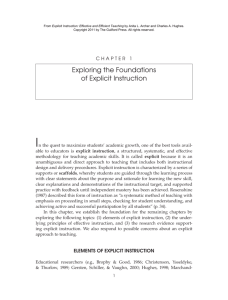 Exploring the Foundations of Explicit Instruction