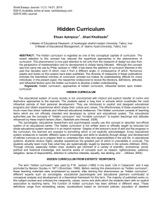Hidden Curriculum - World Essays Journal