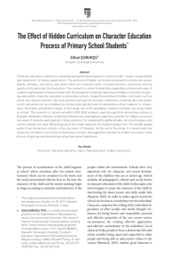 The Effect of Hidden Curriculum on Character Education