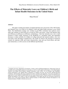 The Effects of Maternity Leave on Children's Birth and Infant Health