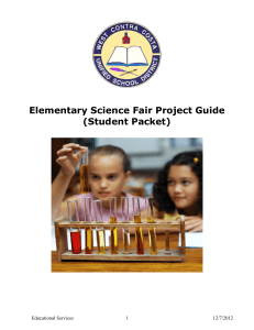 Elementary Science Fair Project Guide (Student Packet)