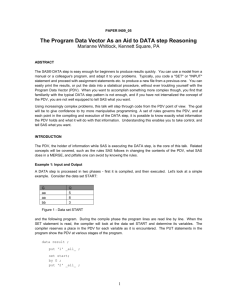 The Program Data Vector As an Aid to DATA step Reasoning