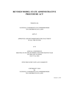 Revised Model State Administrative Procedure Act