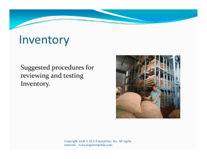 Suggested Procedures for a Review of Inventory