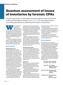 Quantum assessment of losses of inventories by forensic CPAs