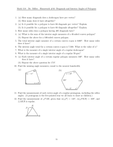 Math 118 - Dr. Miller - Homework #16: Diagonals and Interior Angles
