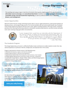 Energy Engineering - College of Earth and Mineral Sciences