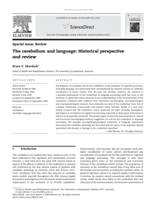 The cerebellum and language: Historical perspective and review