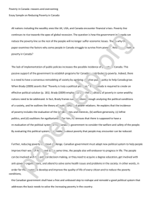 Essay Sample on Reducing Poverty in Canada