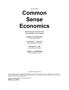 Sources - Common Sense Economics