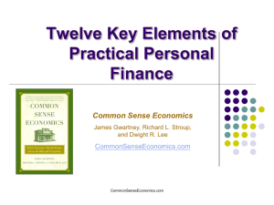 Twelve Key Elements of Practical Personal Finance