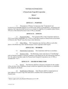 WTI Bylaws - Witness to Innocence