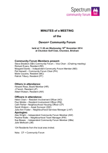 Community Forum Minutes 19 Nov 2014