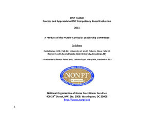 DNP Toolkit Process and Approach to DNP Competency Based