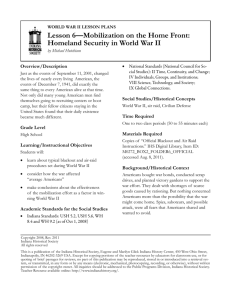 Lesson 6––Mobilization on the Home Front: Homeland Security in