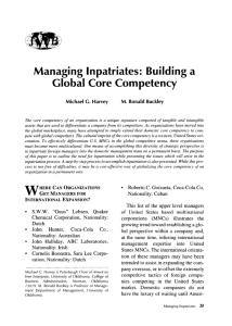 Managing Inpatriates: Building a Global Core