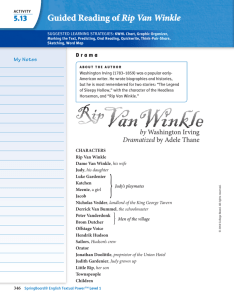 Guided Reading of Rip Van Winkle