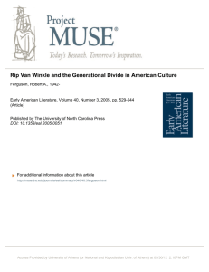 Rip Van Winkle and the Generational Divide in American Culture