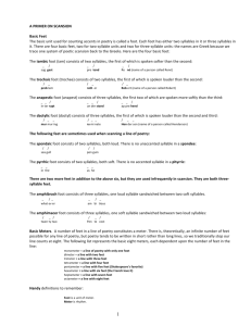 scansion and language handout.