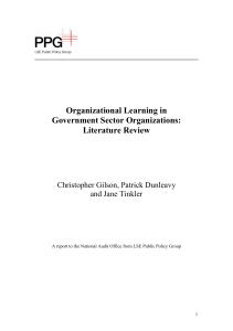 Organizational Learning in Government Sector Organizations