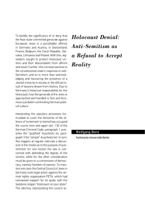 Holocaust Denial: Anti-Semitism as a Refusal to Accept Reality