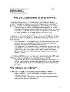 Why did Jacob Refuse to be Comforted?