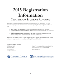 2015 Registration Information - Columbia College and Columbia