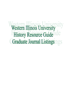 WIU History Resource Guide: Graduate Journal Listings