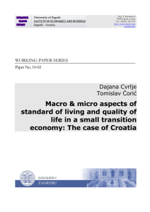 Macro & micro aspects of standard of living and quality of life in a