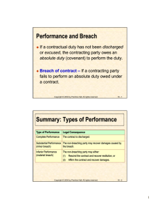 Performance and Breach Summary: Types of Performance