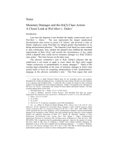 Notes Monetary Damages and the (b)(2) Class Action: A Closer