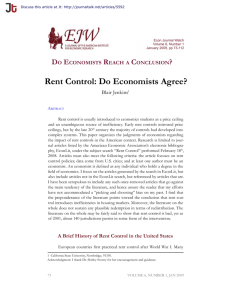 Rent Control: Do Economists Agree?