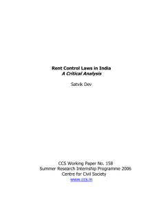 Rent control laws in India: A critical analysis