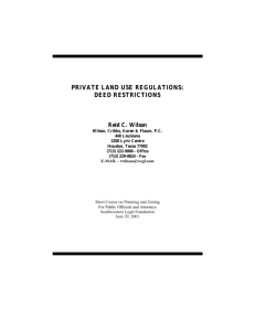 private land use regulations: deed restrictions