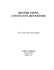 restrictions, covenants, reverters - Res-Ipsa