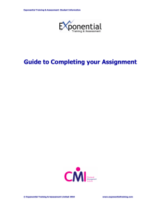 Guide to Completing your Assignment