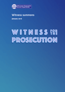 Witness summons - Criminal Justice Inspectorates