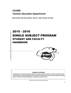Single Subject 2015-2016 Handbook