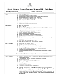 Single Subject: Student Teaching Responsibility Guidelines