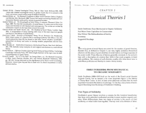 Classical Theories I