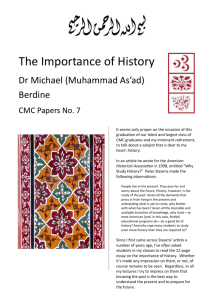 The Importance of History - Cambridge Muslim College