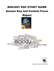 BIOLOGY EOC STUDY GUIDE Answer Key and Content Focus Report