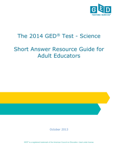 Science Short Answer Resource Guide for Adult Educators